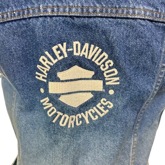 Vintage 2001 Harley Davidson Y2K Denim Vest Size Medium Blue Ombre - Picture 5 of 8